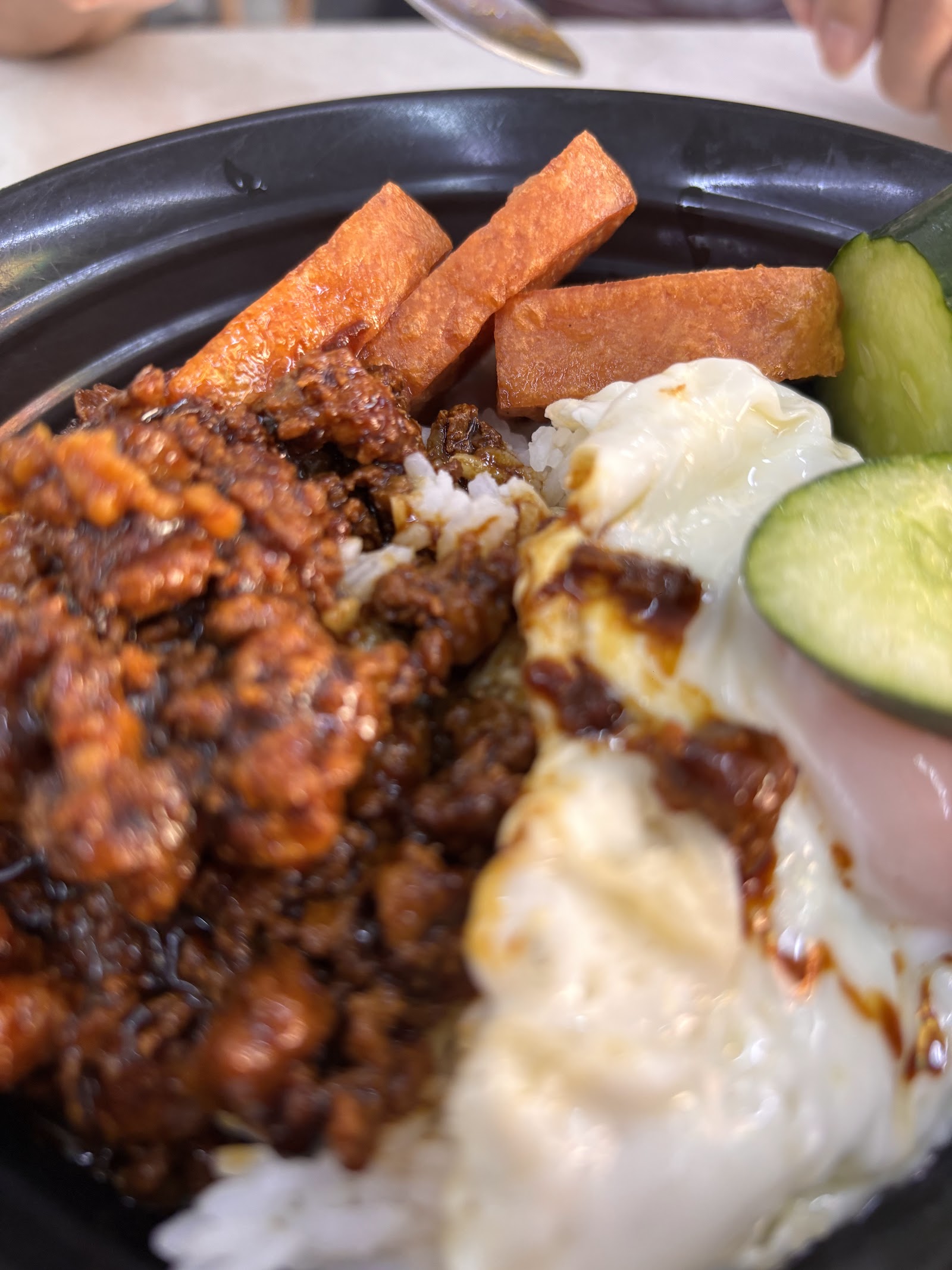 餐肉肉碎捞饭 Mince Meat & Luncheon Meat Rice
